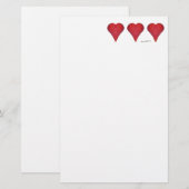 Aardbeienharten Briefpapier (Voorkant / Achterkant)