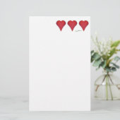 Aardbeienharten Briefpapier (Staand voorkant)