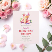 Aardbeienijs 1e verjaardag bessen eerste uitnodigi