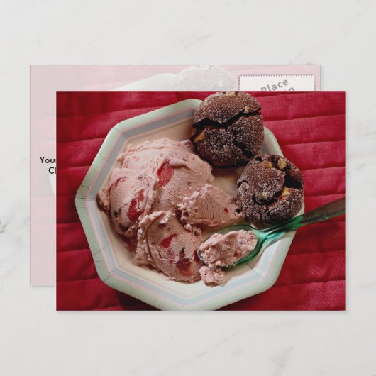 Aardbeienijs Briefkaart (Voorkant / Achterkant)