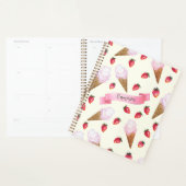 Aardbeienijs Leuke gepersonaliseerde hand-getrokke Planner (Display)