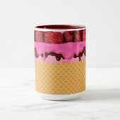 Aardbeienijs met wafelhoorn mok (Midden)