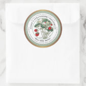  aardbeienillustratie Gold Border Jelly Ronde Sticker (Tas)