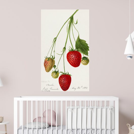 aardbeienillustratie poster (Kinderkamer 2)