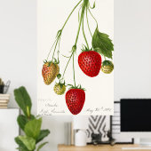 aardbeienillustratie poster (Thuiskantoor)