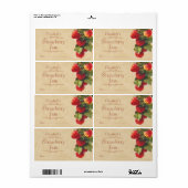 Aardbeieninbliketiket Etiket (Full Sheet)