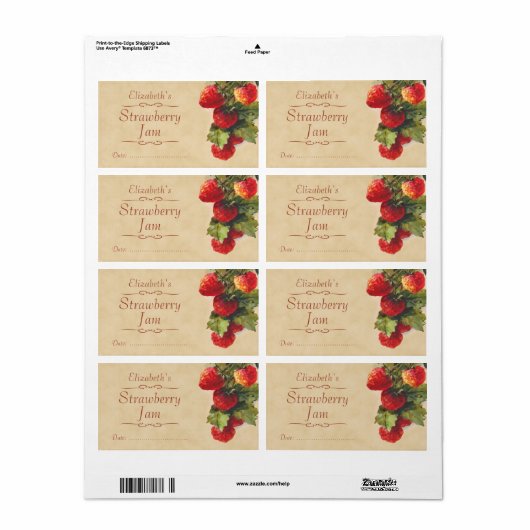 Aardbeieninbliketiket Etiket