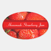 Aardbeieninbliketiket Ovale Sticker (Voorkant)