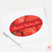 Aardbeieninbliketiket Ovale Sticker (Envelop)