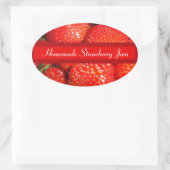 Aardbeieninbliketiket Ovale Sticker (Tas)