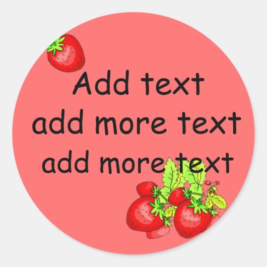 Aardbeieninbliketiketten Ronde Sticker (Voorkant)