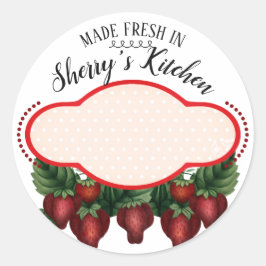 Aardbeieninblikken uit de keuken van sticker