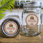 Aardbeieninblikpot Kraft-papier stijllabel Ronde Sticker