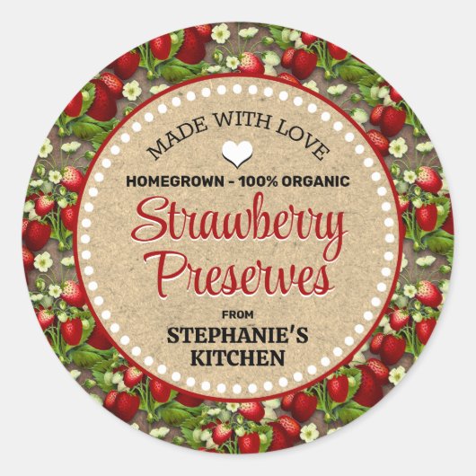 Aardbeieninblikpot Label (Voorkant)