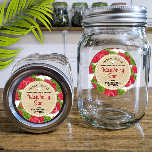 Aardbeieninblikpot Label