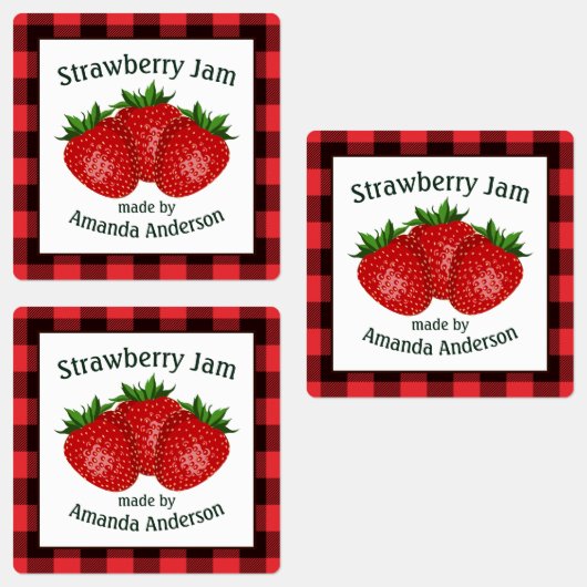 Aardbeienjam behoudt Plaid S Food Label (Groep)