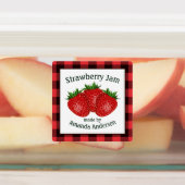 Aardbeienjam behoudt Plaid S Food Label (Aangebracht)