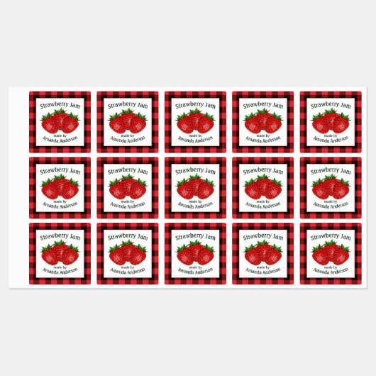 Aardbeienjam behoudt Plaid S Food Label (Vel)