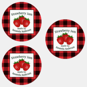 Aardbeienjam bewaart Plaid C Eten Label