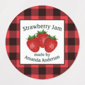 Aardbeienjam bewaart Plaid C Eten Label (Design 2)