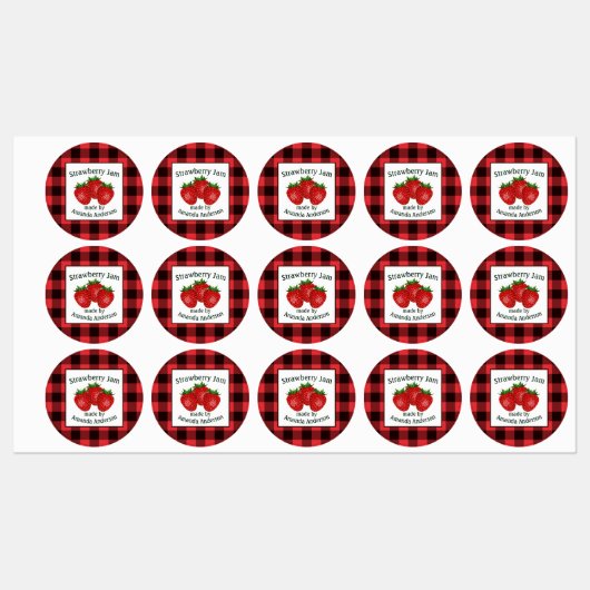 Aardbeienjam bewaart Plaid C Eten Label (Vel)