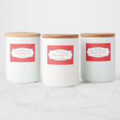 Aardbeienjam bewaart polka bloem label voedselcontainer etiket (Flessen)