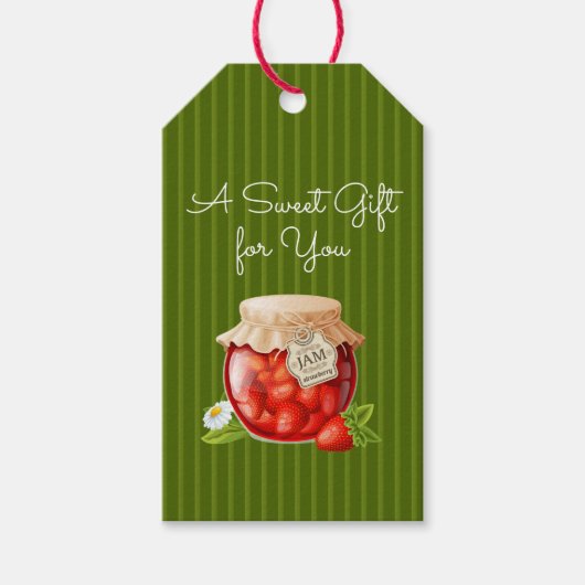 Aardbeienjam Cadeaubijsluiter Cadeaulabel (Voorkant)