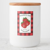 Aardbeienjam conserven Plaid V Eten Label Voedselcontainer Etiket (Voorkant)