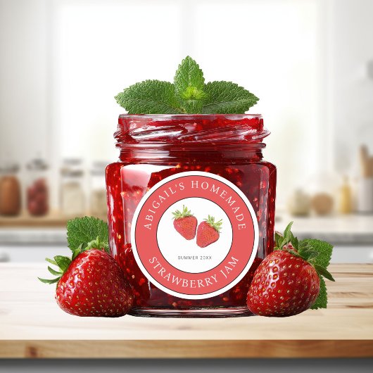 Aardbeienjam Etiket 