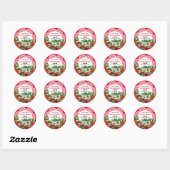  aardbeienjam-etiket ronde sticker (Vel)