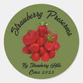 Aardbeienjam Fotografie Groen Inblikken Ronde Sticker (Voorkant)