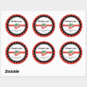 Aardbeienjam gemaakt met liefde rustieke moderne r ronde sticker (Vel)