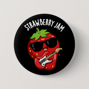 Aardbeienjam Grappige Fruit Stomme Bak Dark BG Ronde Button 5,7 Cm