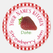 Aardbeienjam inblikken etiketten gepersonaliseerd  (Voorkant)