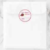 Aardbeienjam inblikpot dekseletiketten gepersonali ronde sticker (Tas)