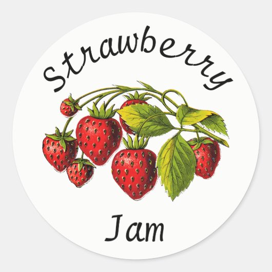 Aardbeienjam Inmaakpot Etiket (Voorkant)