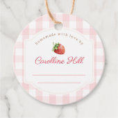 Aardbeienjam Jar Fruit Conserven Gepersonaliseerd Bedankjes Labels (Voorkant)