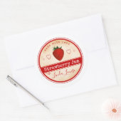 aardbeienjam, klassieke ronde sticker (Envelop)