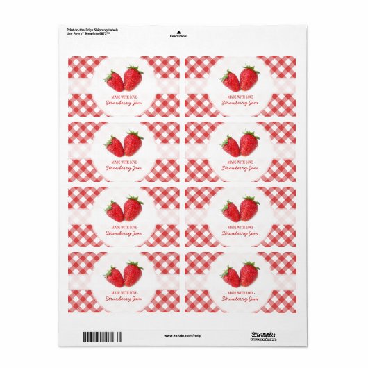 Aardbeienjam label (Full Sheet)