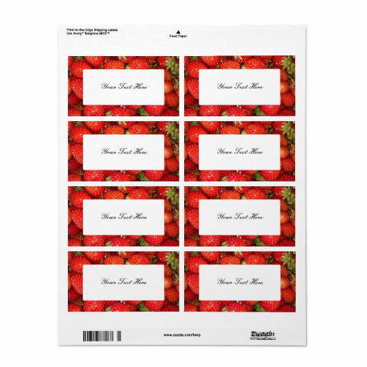 Aardbeienjam label stickers (Full Sheet)