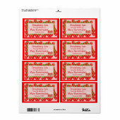 Aardbeienjam of Aardbei bewaart etiketten (Full Sheet)