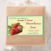 Aardbeienjam of bewaart 2 inblikpot etiket (Insitu)