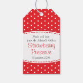 Aardbeienjam of geconserveerd rood label cadeaulabel (Voorkant)
