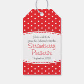 Aardbeienjam of geconserveerd rood label cadeaulabel (Achterkant)