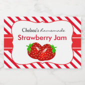 Aardbeienjam of -gelei voedselcontainer etiket (Enkel label)