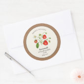 Aardbeienjam pot Kraft papier rand Ronde Sticker (Envelop)