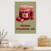 Aardbeienjam Pot Vintage Sage Keuken Poster (Keuken)
