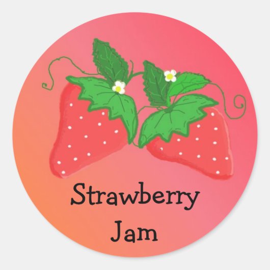 Aardbeienjam Ronde Sticker (Voorkant)