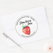 Aardbeienjam ronde sticker (Envelop)