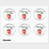 Aardbeienjam ronde sticker (Vel)